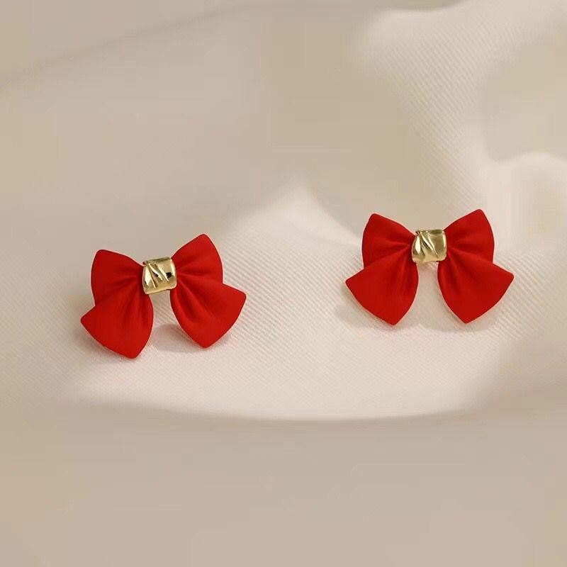 Mimosa.id Hepburn Anting tusuk dengan Desain Ribbon Untuk Wanita 3