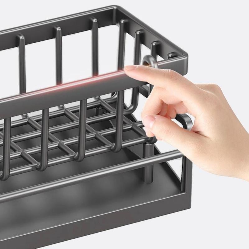 Product Introduction of Kitchen Sink Storage Rack, 1 Box Multifunctional Sink Drain Rack with Drain Hole, Durable Home Organizer for Kitchen Sink 4