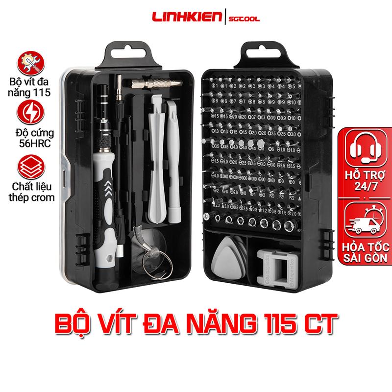 Bộ tua vít đa năng 115 chi tiết với 98 đầu vít thích hợp sửa điện thoại, đồng hồ, máy tính, vật dụng gia đình