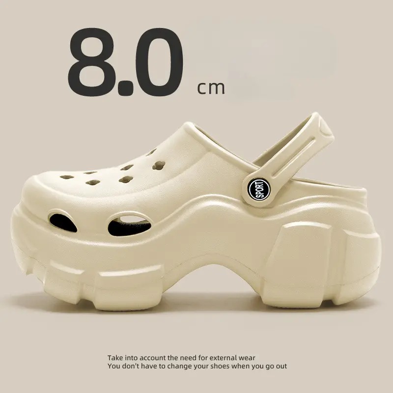 Women's Shoes Summer EVA Thick-soled Hole Shoes Breathable Non-slip Beach Sandals DIY Hollow Shoes