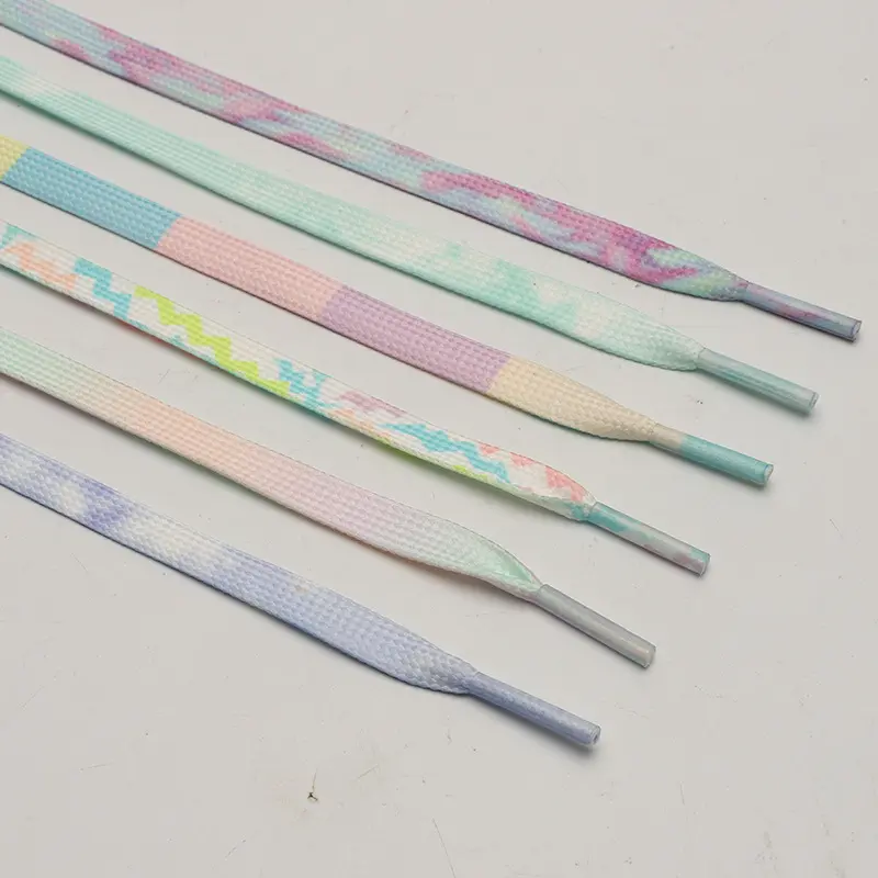 Shoelaces Direct Sale Gradient Candy Double Layer Thickened Widened High-end Colorful Shoelaces Rope One Pair