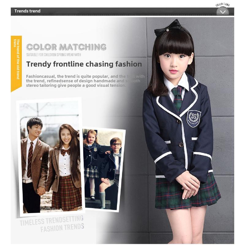 Product Introduction of Children's Spring and Autumn Elementary School Uniform Set College Style Class Uniform Boys and Girls Kindergarten Uniform Graduation 8