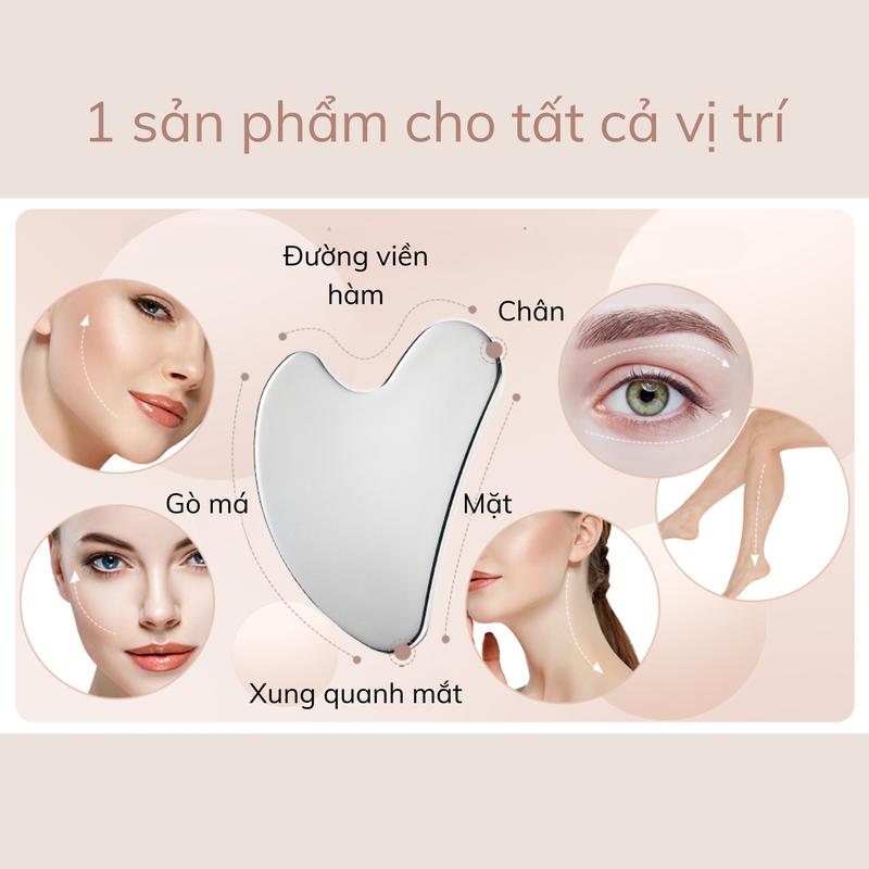 Đá Massage Jawsize Hỗ Trợ Nâng Cơ Giảm Nếp Nhăn Thép Không Gỉ 304 - Women, Skincare Guasha 2