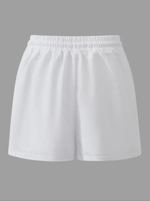 Women's Solid Color Drawstring Waist Shorts, Casual Comfy Breathable Shorts for Summer, Ladies Bottoms for Beach Vacation 1