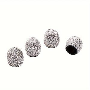 Tapa de válvula de llanta de coche con decoración de diamante brillante, cubierta de polvo elegante para rueda de coche, accesorios para vástago de válvula de llanta de coche, herramientas de reparación y montaje de llantas de coche