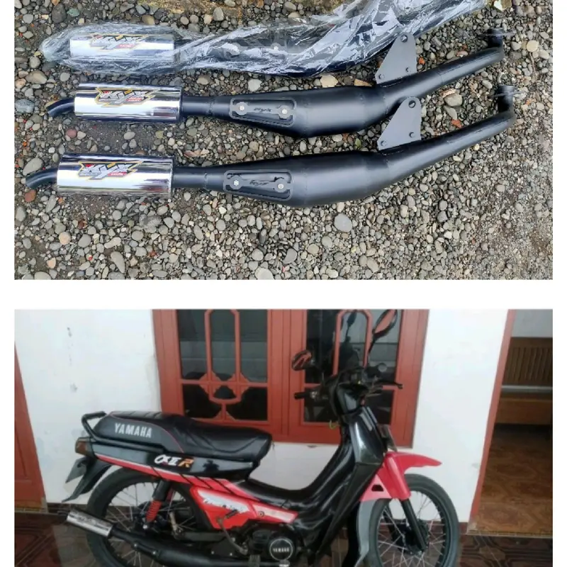 Knalpot Yamaha Alfa Perut Hitam ORIGINAL KYX Racing sepeda  motor Kendaraan 0