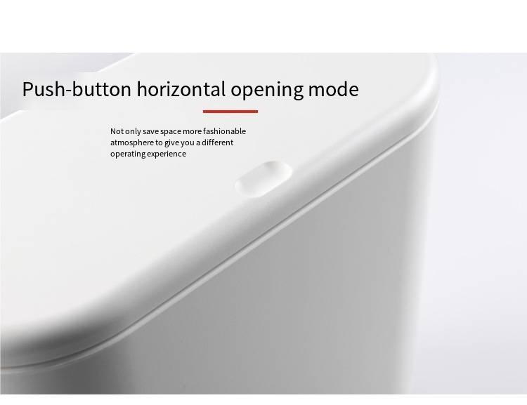 Product Introduction of Waste Bins Trash Can Press Type Double Plastic Living Room Slot Sanitary Bucket Bathroom Clutter Bucket Storage 2