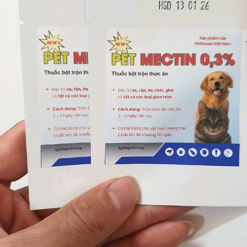 Bột trộn thức ăn diệt sạch ve bọ rận chó mèo 0