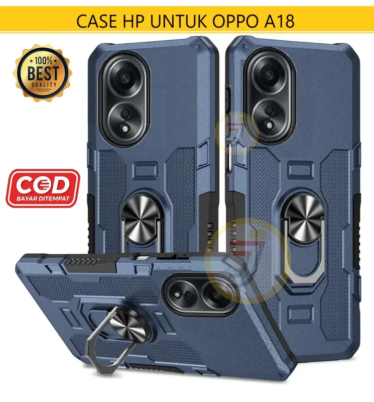 Casing Hard Case Oppo A18 Ring Armor Robot Case Kickstand Hybrid/Ring Holder TPU Handphone Hardcase Lentur 0
