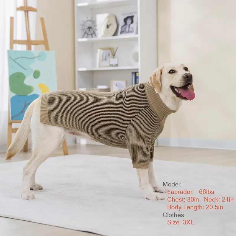 Striped Pattern Pet Sweater, Comfortable Stretch Pet Jumper, Soft Warm Pet Clothes for Large, Medium and Puppy Dogs and Cats 3