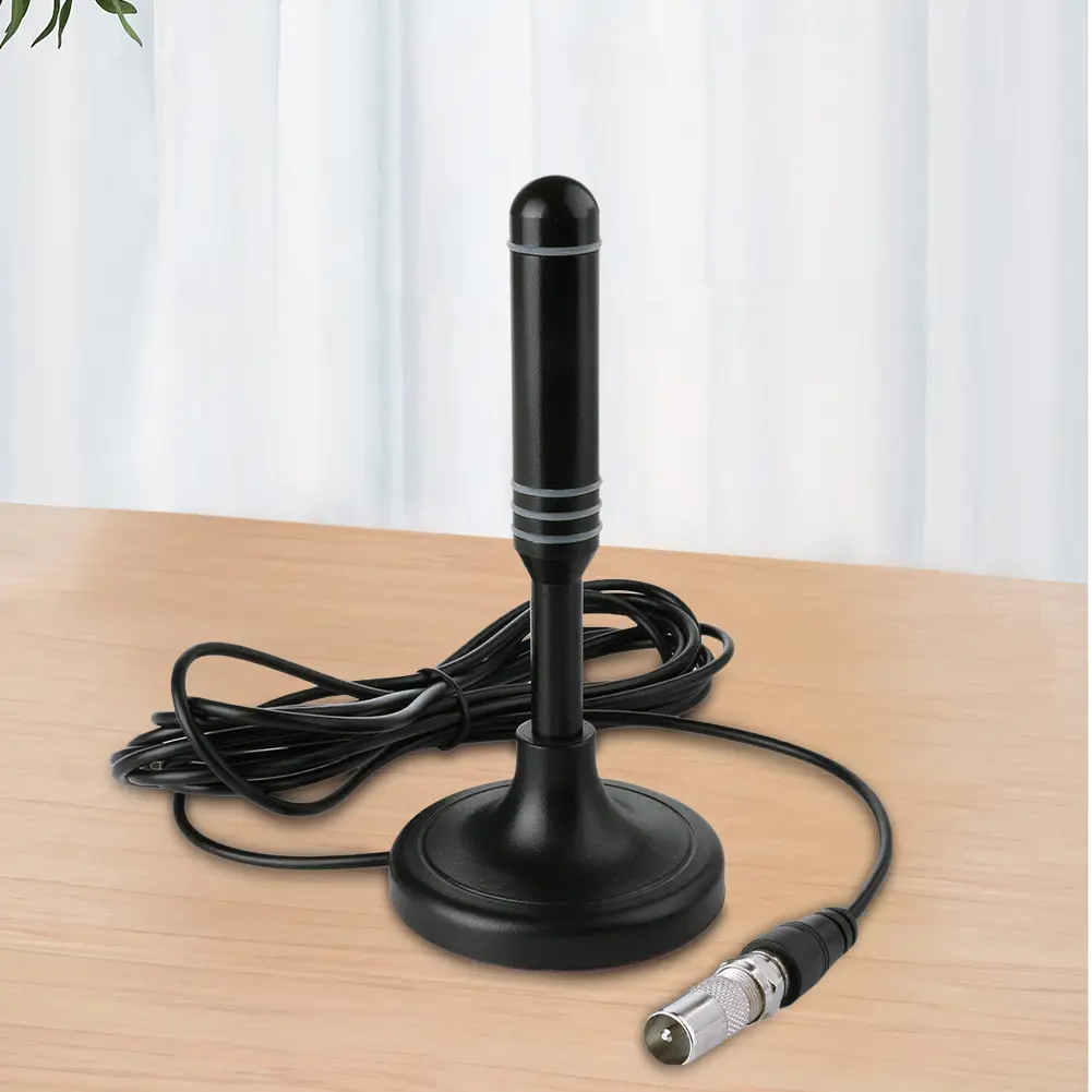 Antena TV Mudah Alih, Kabel Coax 300cm, Antena HDTV, DVB-T, DVB-T2, DAB, Palam dan Main