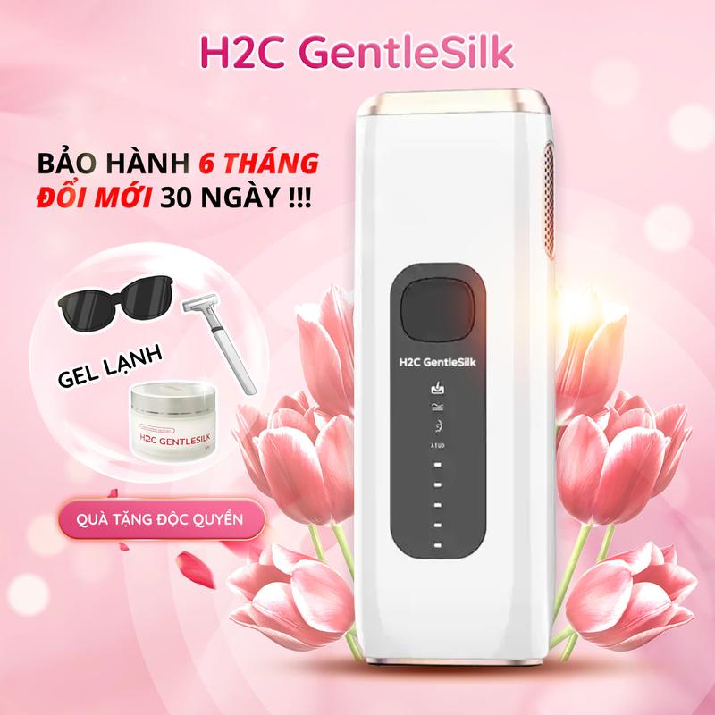 Máy tẩy lông mini H2C GentleSilk cao cấp - Công nghệ IPL - 5 mức độ điều chỉnh & 2 chế độ - Tặng kèm phụ kiện cạo lông, kính mắt Nữ Women