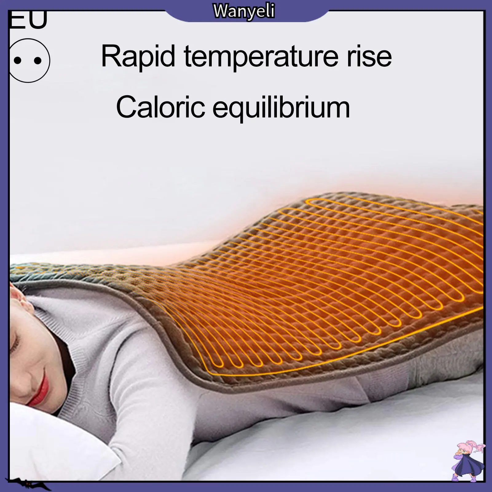 Wanyeli| Electric Heating Pad Fast Heating Temperature Adjustable Machine Washable Plug-and-Play Automatic Power-off Keep Warm Plush Extra-Large Portable Electric Heat Blanket Warmer Pad for Office