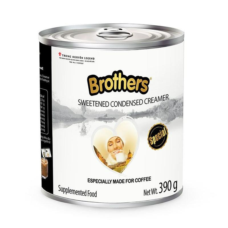 Sữa đặc Brother có đường đặc chế cho Cà phê sữa Trung Nguyên lon 390gr