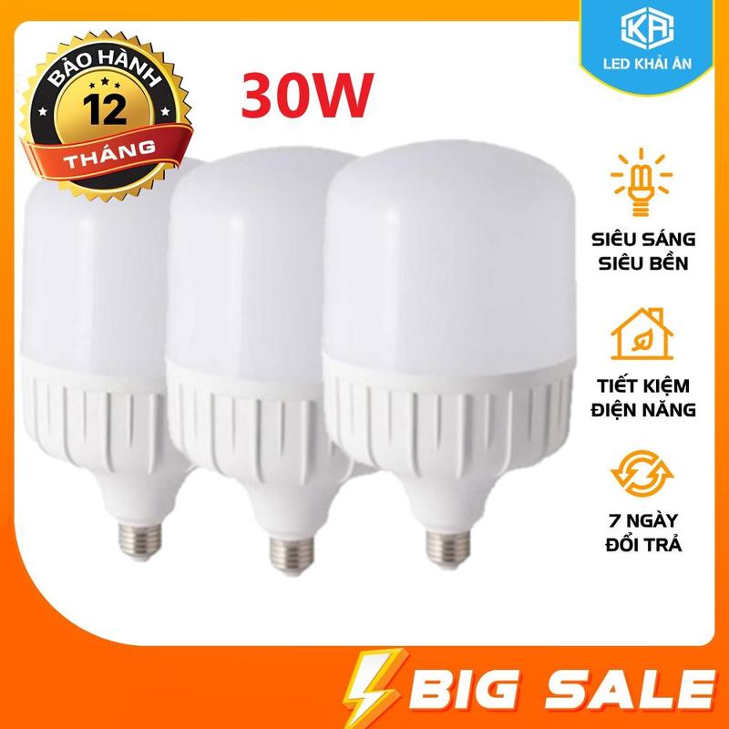 [SALE] Sỉ-Bộ 3 bóng đèn led 30W tiết kiệm điện. Bảo hành: 12 Tháng Lỗi đổi mới Tiết kiệm điện hơn so với các loại bóng compact - Led Khải Ân