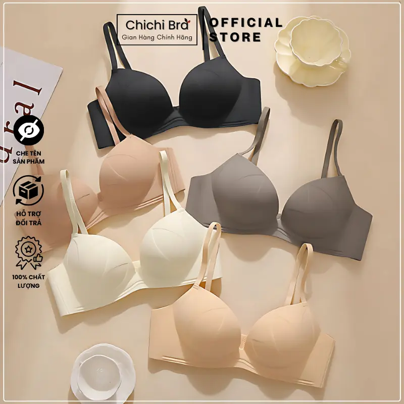 Áo Ngực Su Không Gọng Mút Sốp Bàn Tay 3Cm Siêu Nâng Ngực Không Lộ Viền CHICHI HOUSES BASIC 698 - Áo Ngực Nữ áo  bra noiy  big 1