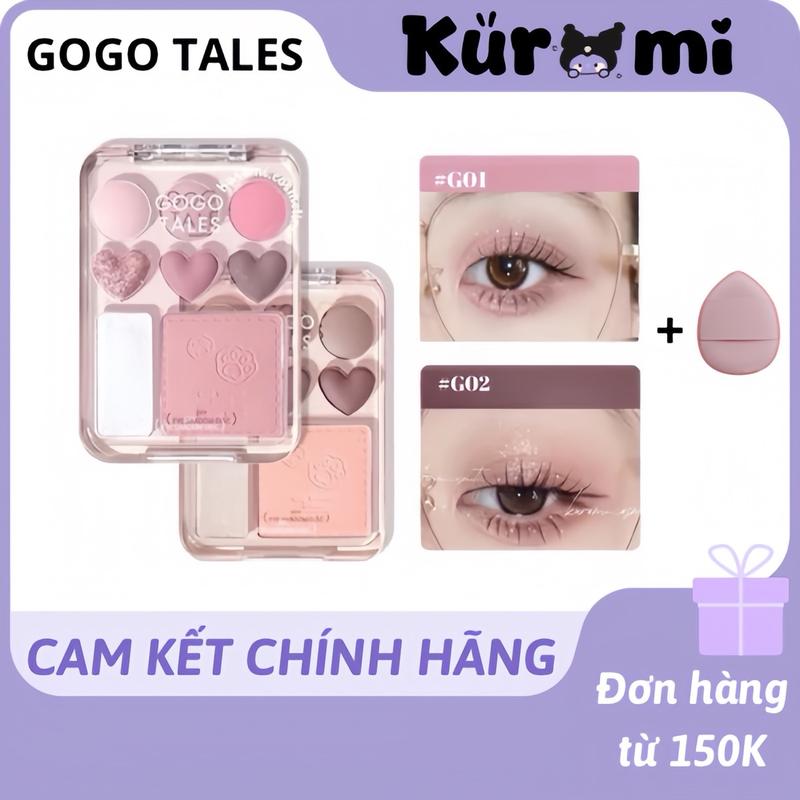 Bảng Phấn Mắt Má 8 Ô Gogo Tales Kèm Highlight Và Má Hồng 3 in 1 Trái Tim GOGOTALES Sticker Sweet Heart Powder Blusher Eyeshadow Palette Hot Douyin kuromi GT609 Trang Điểm Mỹ Phẩm Nữ Cosmetic Women