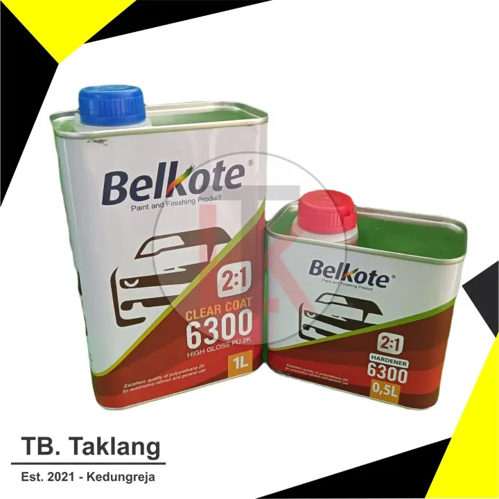 Belkote PU 2K Clear Coat 6300 (1,5 L Set) 2:1 + Hardener (1000 mL + 500 mL) | Belkote Official Distributor Car 0