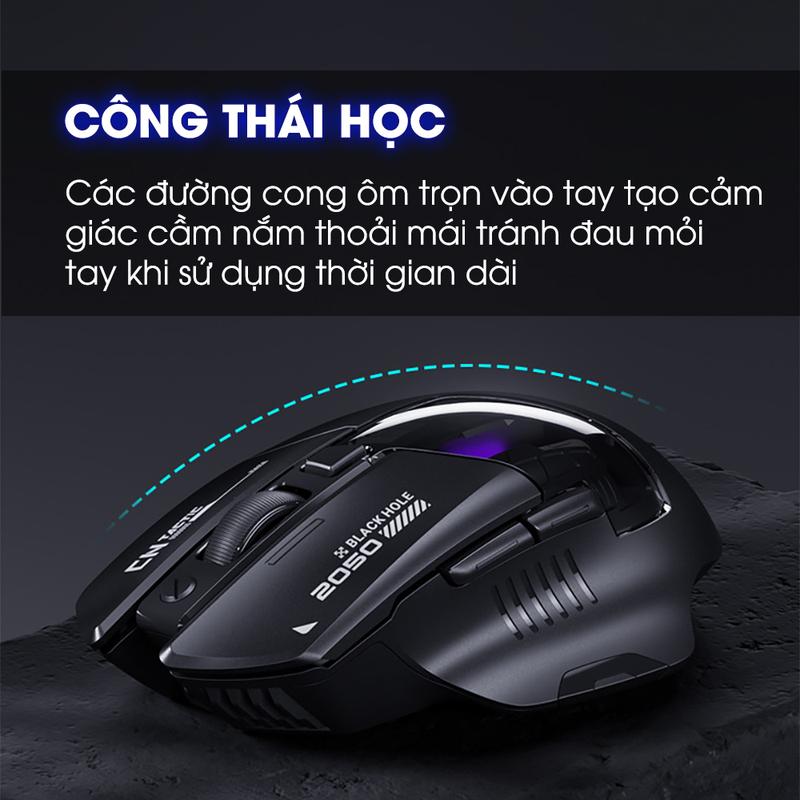 Chuột không dây gaming SIDOTECH INPHIC A9 PRO MAX bluetooth silent chống ồn pin sạc 6 nút bấm led RGB 5 mức DPI | BigBuy360 - bigbuy360.vn