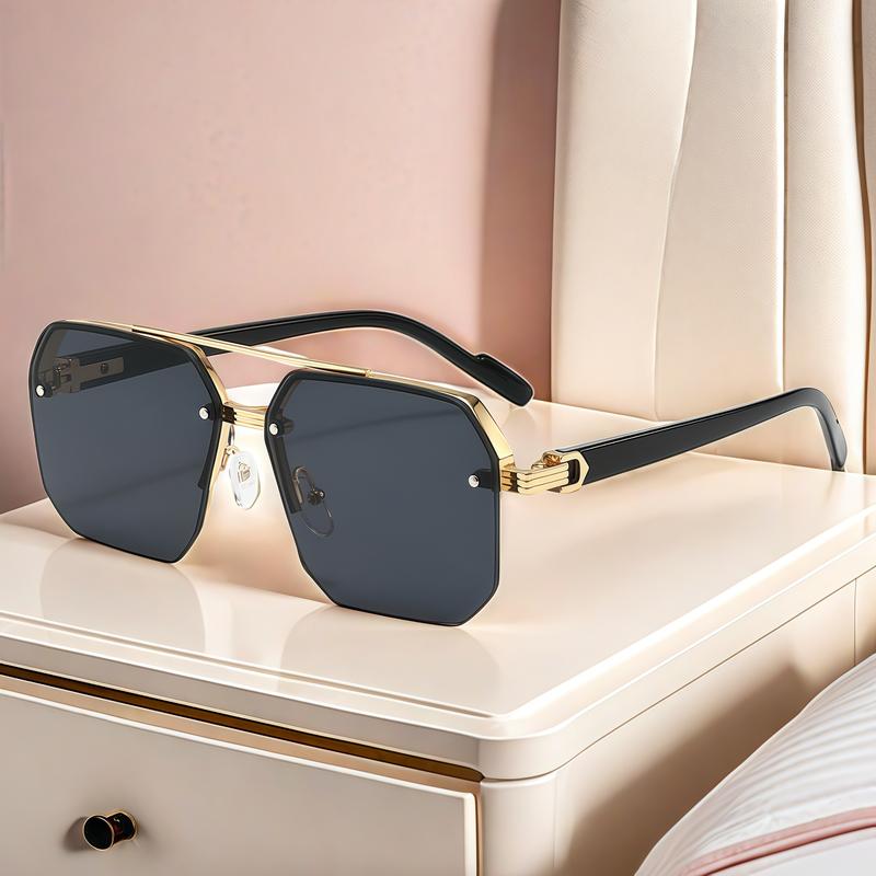 Sunglasses 2024 new model for boys, with a big face and slim appearance while driving. Advanced UV resistant half frame sunglasses with a square frame 1