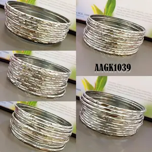 Gelang Keroncong Silver isi 12 PCS  Gelang Wanita India silver