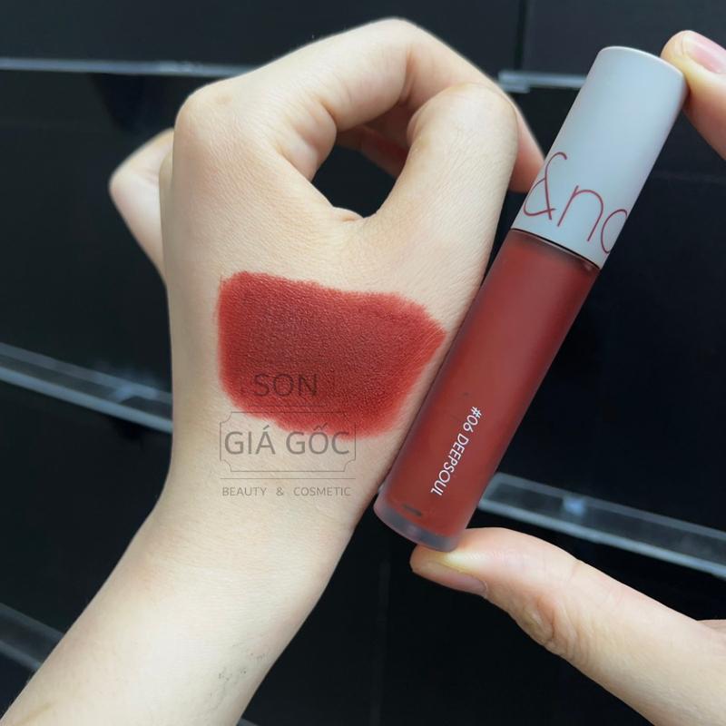Son kem lì Romand Zero Velvet Tint 06 Deep Soul màu đỏ nâu