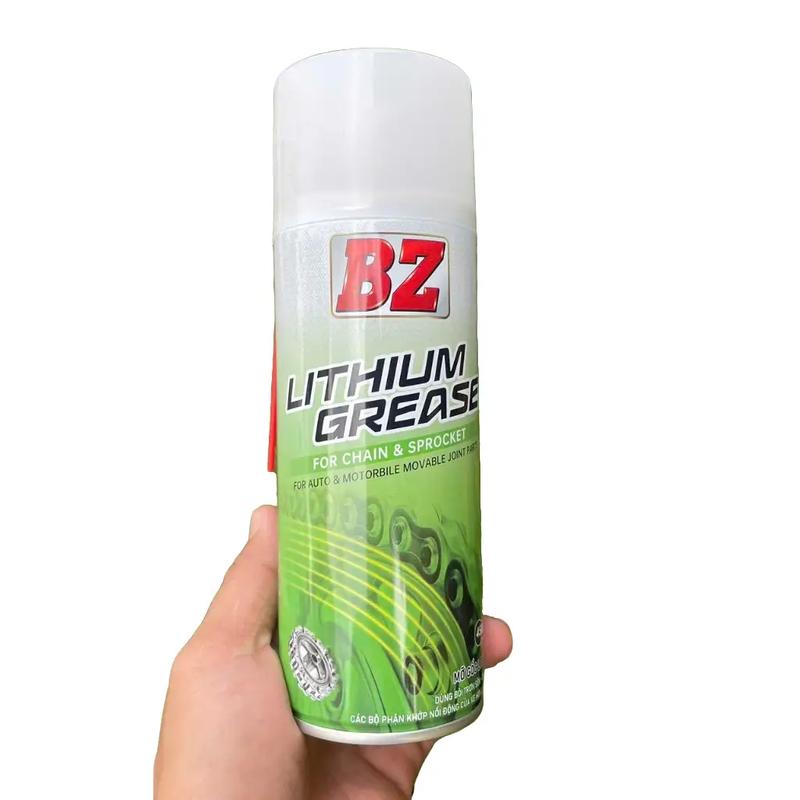 Dưỡng sên BZ Mỡ Bò Xanh Lithium 450ml Chính Hãng, Chống Văng, Cao Cấp, Sử Dụng Hiệu Quả Cho Mọi Loại Sên Phụ Tùng