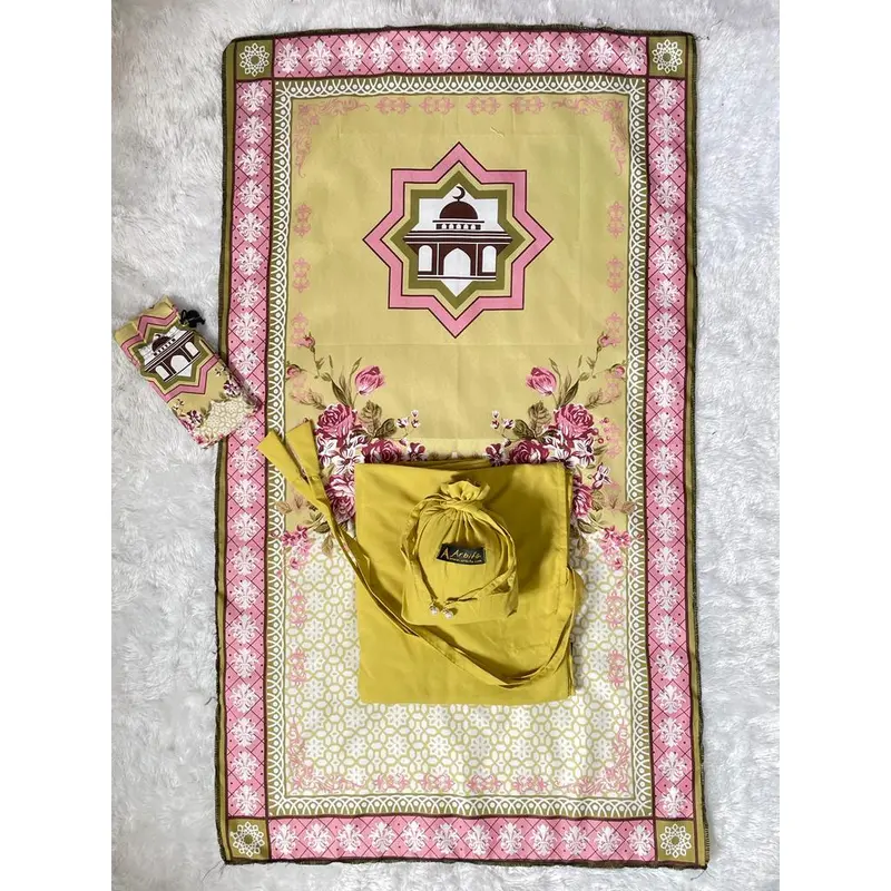 Full Set Mukena + Sajadah Jamila Dewasa Travel Series Katun Polos Renda Arbifa  Muslim 3