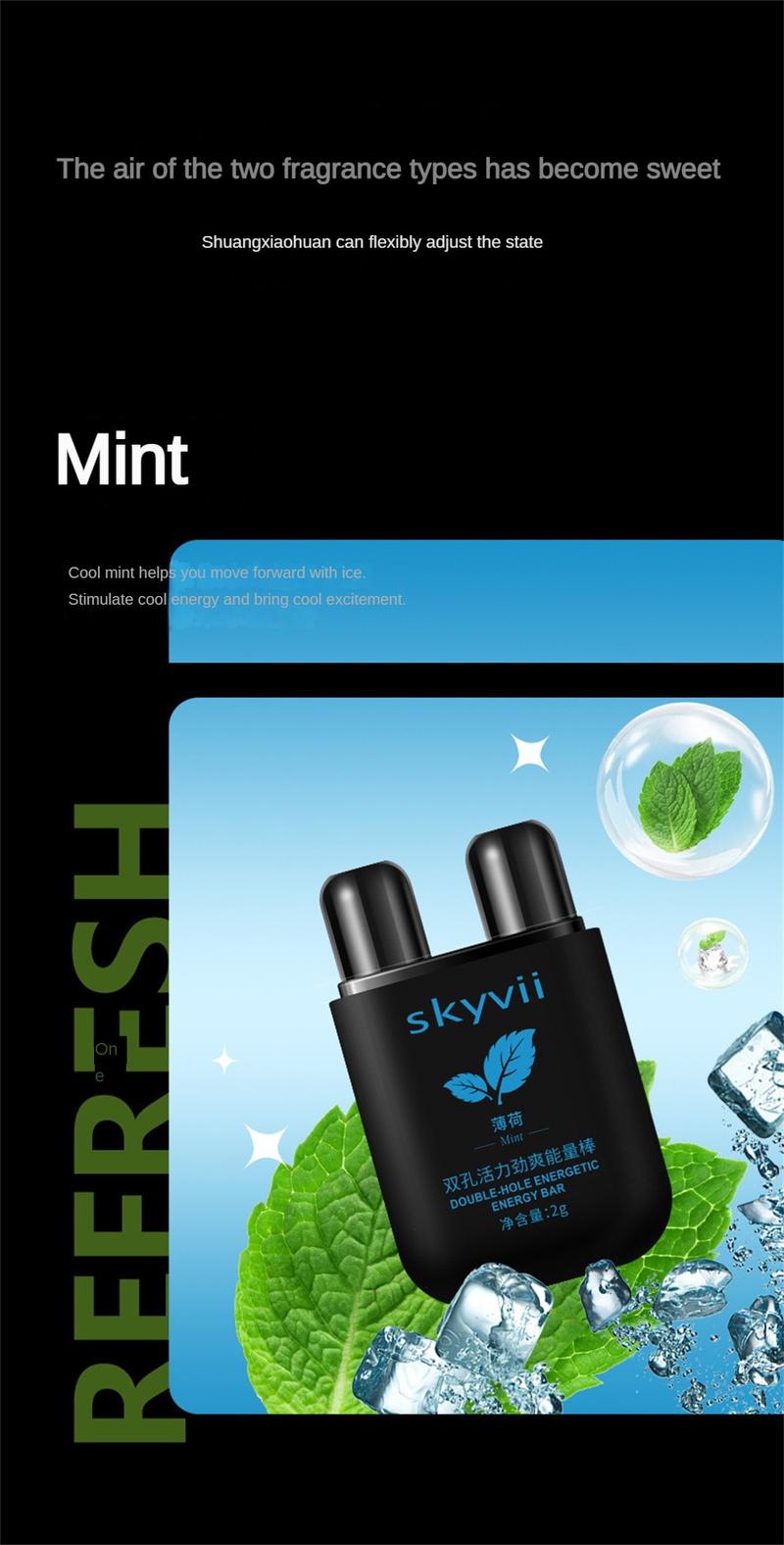 Product Introduction of 4Pcs Skyvii Double-hole Refreshing Awakening Stick Nasal Inhaler Type Cool for Sleepy In Class Driving Nose Anti-Sleepy Artifact 5Pcs/Set 33