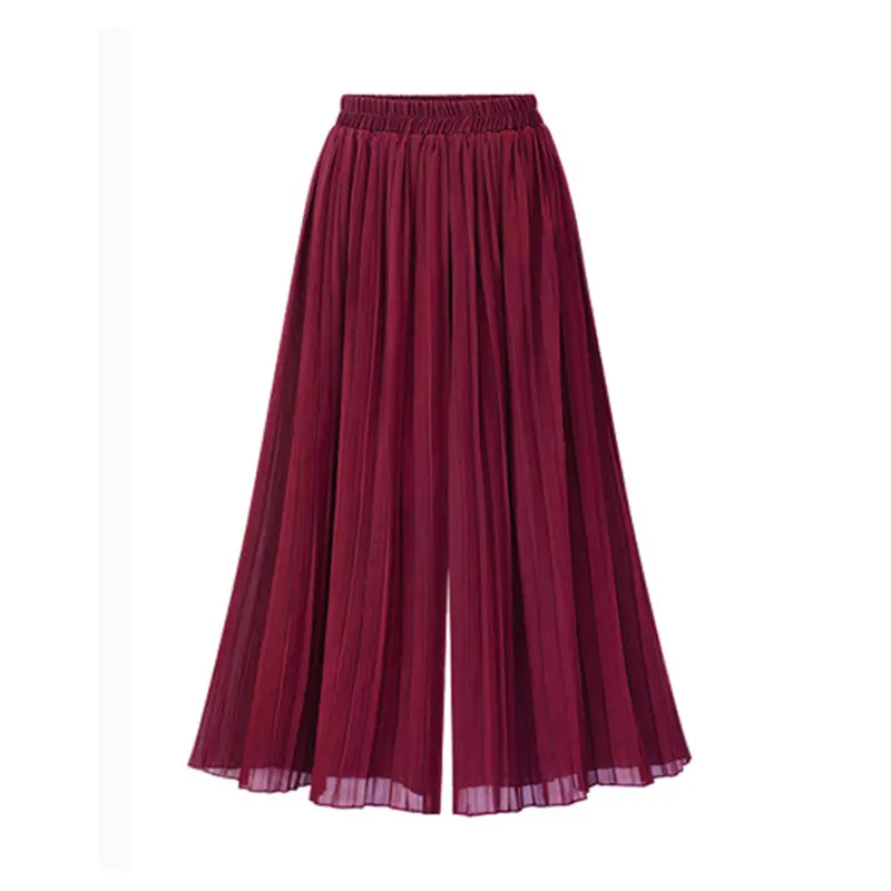 Quần Culottes Đi Biển Xếp Ly, Hàng Mới Về Mùa Hè, Cỡ Cực Lớn, Dành Cho Cô Gái Đầy Đặn, Dáng Rộng Vừa Vặn, Thanh Lịch, Quần Ống Rộng, Dành Cho Nữ Women Ong Pants