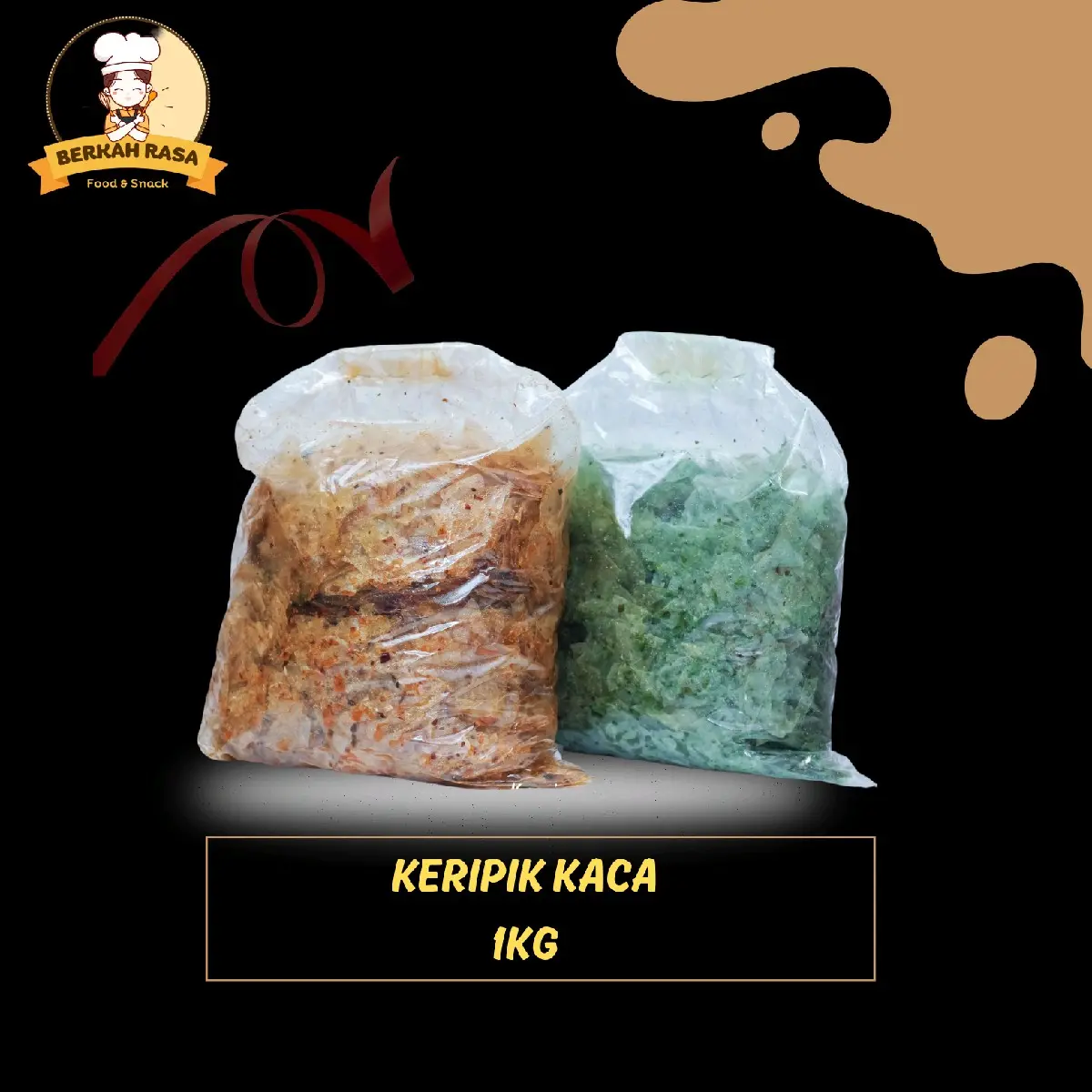 Keripik Kaca Bumbu basah 1kg Makanan Singkong Pedas basreng viral