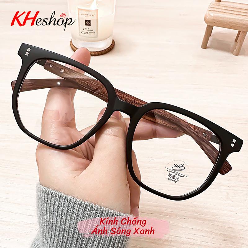   Mã Y68117  Gọng Kính cận form vuông to basic mộc mạc chân vân gỗ đủ màu sắc có thể thay tròng Lịch Mắt Kính 