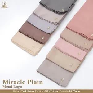 VOAL MIRACLE PLAIN - HIJAB SEGIEMPAT UMAMA LASERCUT METAL LOGO 110X110