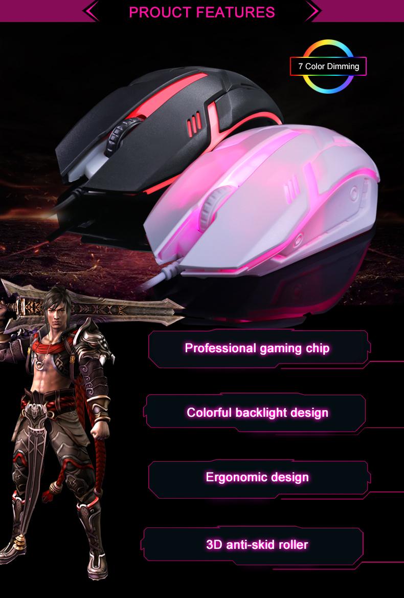 Product Introduction of Gaming S1 Sports LED Luminous Backlit Wired Mouse USB Wired For Desktop Laptop Mute Office Computer Gaming Mouse 21