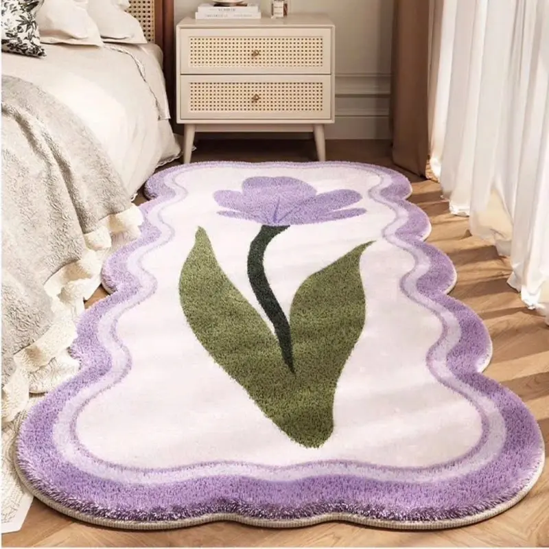 Thảm lông cừu mịn dày dặn mềm mịn đế dệt trải chân giường, decor phòng ngủ, cửa ra vào phòng khách kích thước 50x1m2 8