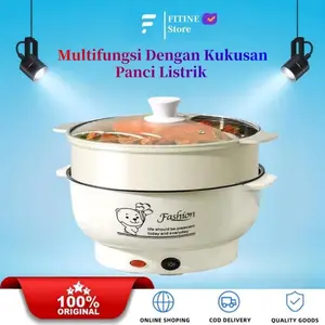 Panci Listrik Multifungsi Anti Lengket Free kukusan / Steamer Stainless Lapis Keramik Teflon cooking pot
