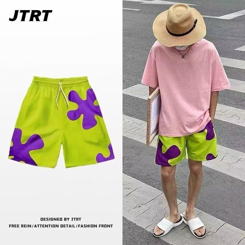 Product Introduction of Men Shorts Summer New Beach Pants Sports Running Shorts American Stylish Beach Casual Shorts Men Trendy Japanese Style Drawstring Quick-Drying Straight Shorts 8