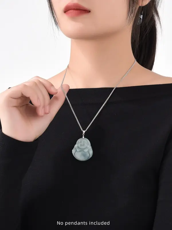 925 Sterling Silver Women's Simple Style Plain Color Necklace, Casual Trendy Chain Necklace, Fashionable Jewelry for Party & Daily Clothing Decor, Birthday Gift 3
