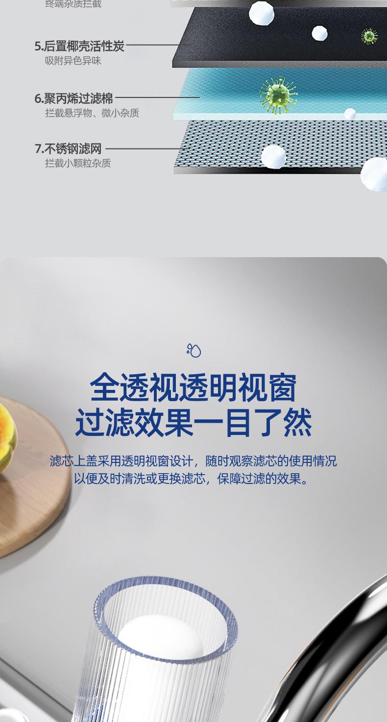 Product Introduction of German Universal Faucet Water Purifier Household Kitchen Tap Water Filter Water Purifier Removable and Washable Water Filter 5
