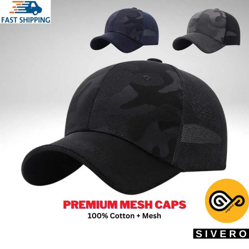 Baseball Mesh Trucker Hat Army Military Camo Camouflage T Men Women Unisex Fashion Adjustable Black Blue Cap