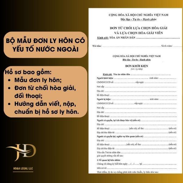 Bộ mẫu đơn ly hôn có yếu tố nước ngoài + Hướng dẫn cách viết đơn, hồ sơ, thủ tục ly hôn 0