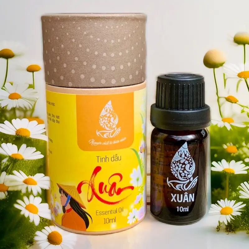 Combo 3 chai tinh dầu thư giãn, tặng hộp gỗ sang trọng tinh  dầu Massage Trà