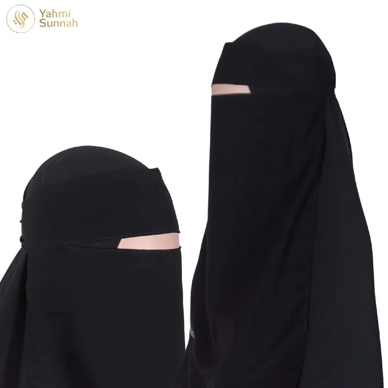 Niqab Bandana Sifon Jetblack Premium Grade A+ Bisa COD Hitam Panjang 2