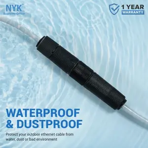 Barel RJ45 Waterproof Outdoor RJ45 Barrel Coupler NYK Black