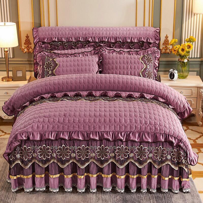 Bộ 4 món chăn ga gối nỉ tuyết nhung trần phủ  cao cấp 5