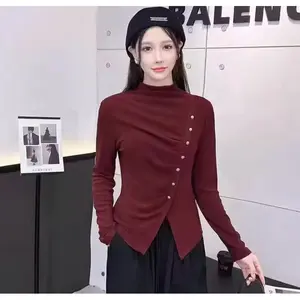 BLOUSE KOREA - ASARINA BLOUSE Baju Katun Panjang Rib