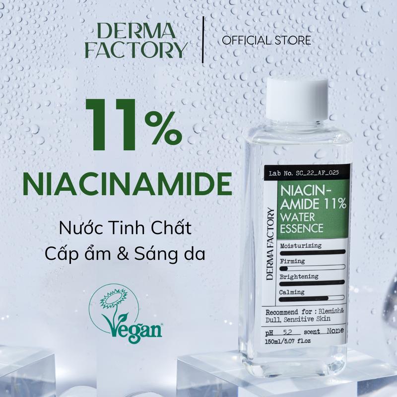 Nước cân bằng tinh chất dưỡng trắng Derma Factory Niacinamide  11% Water Essence