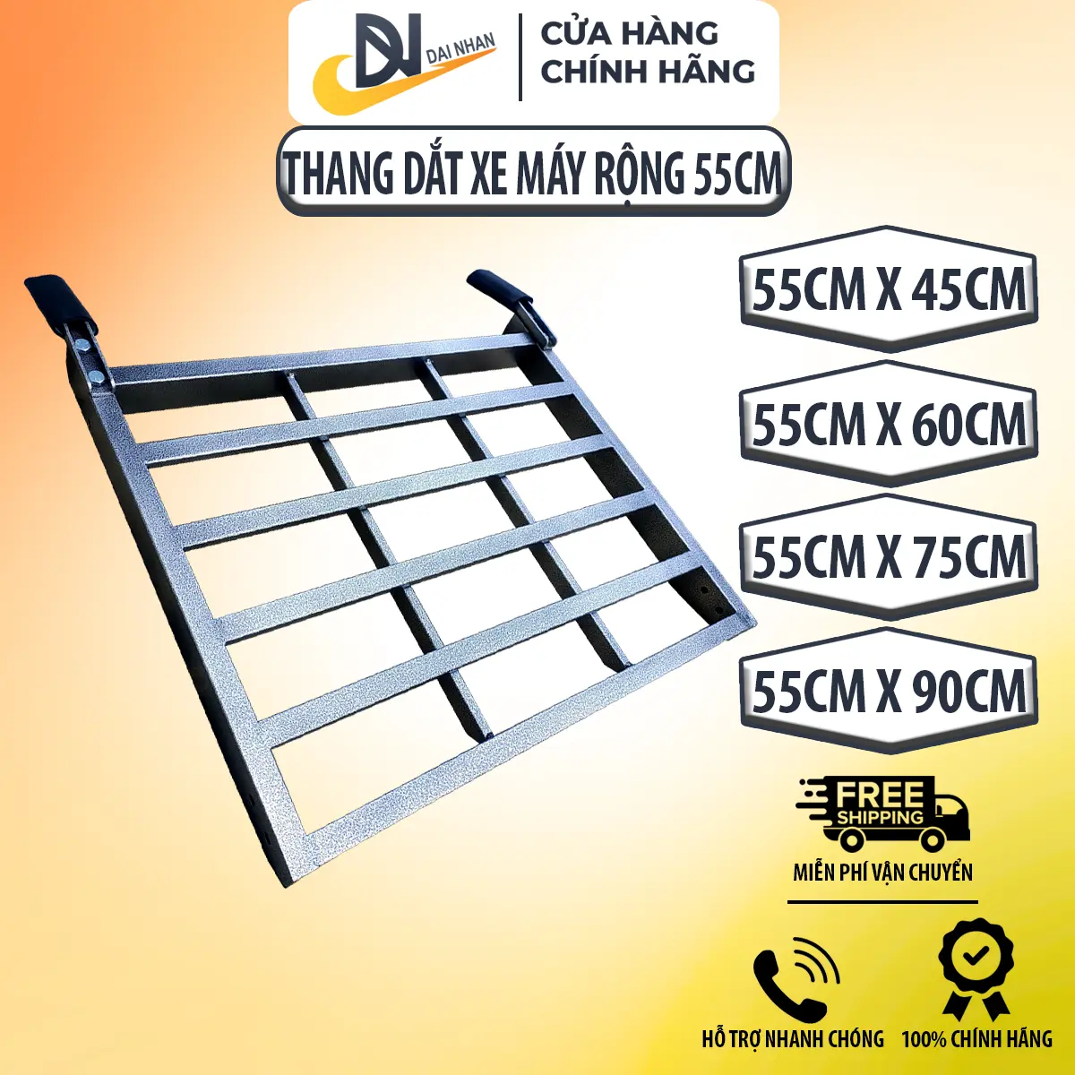 [MẪU MỚI]Thang dẫn xe máy DAINHAN, chất liệu thép chắc chắn, sơn tĩnh điện, tải trọng lớn