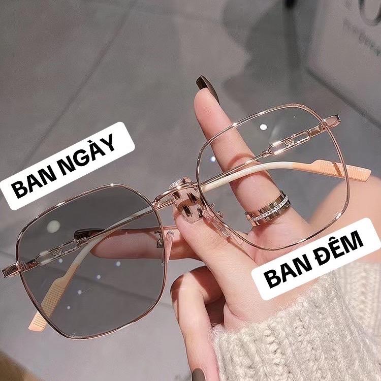 MÃ X29 - KÍNH ĐỔI MÀU CHỐNG ÁNH SÁNG XANH , MẪU MỚI GỌNG TO GỌNG KIM LOẠI TITAN CHỐNG DỈ