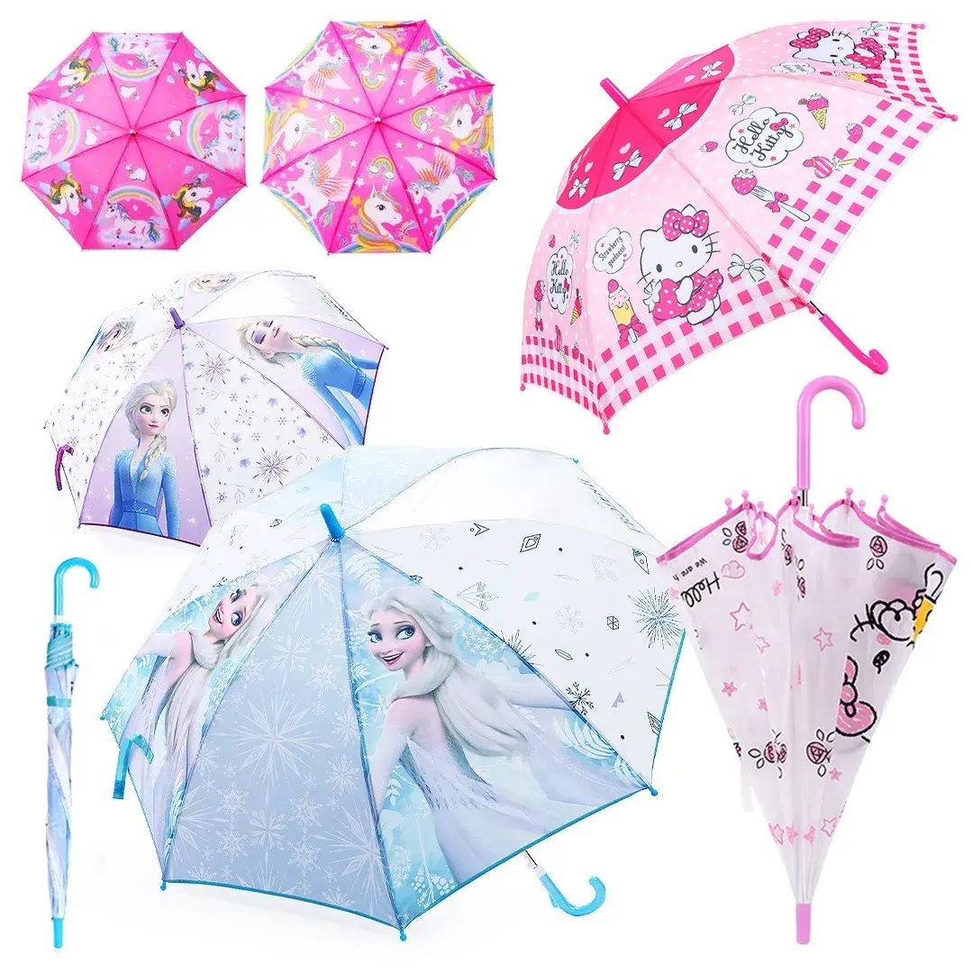 Umbrella for Kids Girls Unicorn Umbrellla Manual Small Long Handle Durable